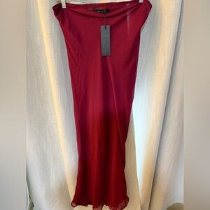 Lioness  chiffon burgundy Maxi Skirt